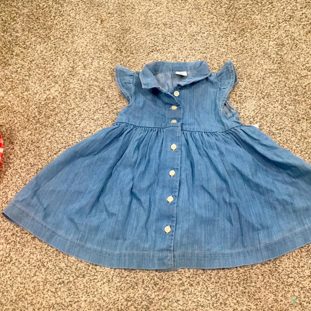 Baby Gap - girls flutter sleeve chambray dress 6-12 month